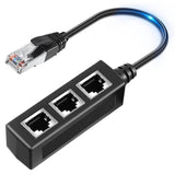 RJ45 Ethernet Splitter Network Adapter RJ45 1 Male to 3 x Female LAN  Ethernet Splitter for Cat5 Cat5e Cat6 Cat7 Cat8 Cable Ethernet Socket Connector Adapter - Imported from UK