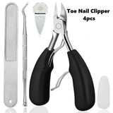 BLESWIN Toe Nail Clipper for Ingrown or Thick Toenails, 4pcs Toenails Trimmer & Professional Podiatrist Toenail Nipper for Seniors with Surgical Stainless Steel Super Sharp Blades Soft Grip Handle - Imported from UK