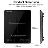 amzchef 2000W Single Induction Hob with Sensor Touch Screen Control Panel 10 Power Levels 10 Temperature Settings Safety Lock 3-Hour Timer Slim Design - Imported from UK