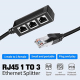 RJ45 Ethernet Splitter Network Adapter RJ45 1 Male to 3 x Female LAN  Ethernet Splitter for Cat5 Cat5e Cat6 Cat7 Cat8 Cable Ethernet Socket Connector Adapter - Imported from UK