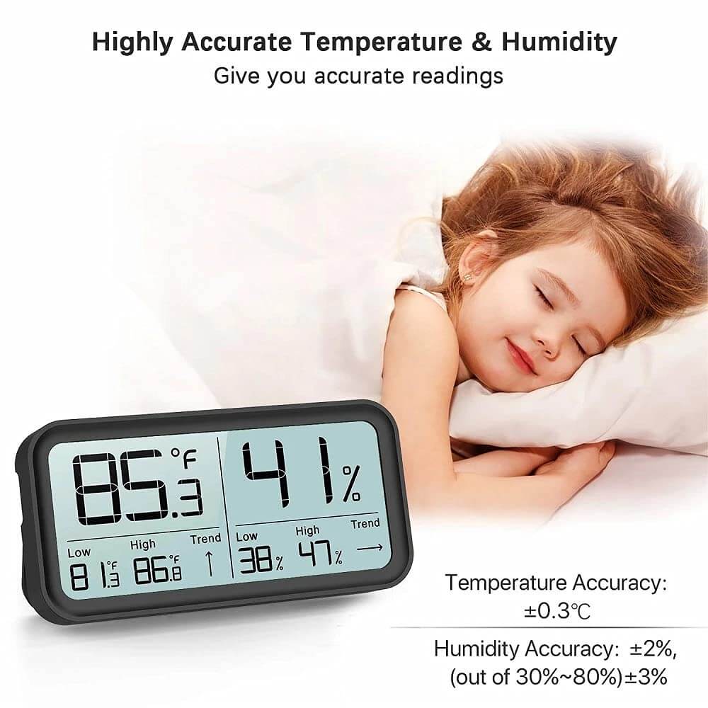 Room Thermometer, High Accuracy Multifunctional Quick Response Temperature  Humidity Gauge Strong Anti Interference for Indoor