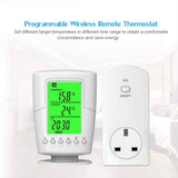 Decdeal Programmable Wireless Thermostat, Smart Temperature Controller RF Plug in Socket Heating Cooling Program Temperature Controller for Heater/Cooler/Fan/Electric Fireplace Heater - Imported from UK