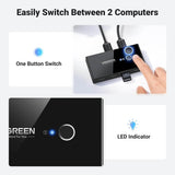 UGREEN 2 In 4 Out USB 3.0 Sharing Switch Box, 5Gbps High-Speed Peripheral Sharing Switcher for 2 Computer, Share Mouse Keyboard Compatible with Laptop Scanner Printer with 2 Pack of Cable - Imported from UK