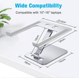 Babacom Laptop Stand, Ergonomic Foldable Computer Stand with Adjustable Height, Ventilated Aluminum Alloy Laptop Riser Desktop Stands Compatible with MacBook Air Pro, All 10-16" Laptops (Amazon Container Product Without Box) - Imported from UK