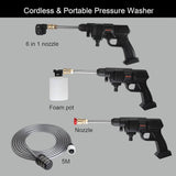Bravolu 24V Cordless Pressure Washer with 6-in-1 Multi-Function Nozzle, Max 430 PSI Portable Power Cleaner Suitable for Washing Cars Fences Home Surfaces & More - Imported from UK