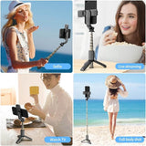 Fotopro Fill Light Selfie Stick Tripod, 4-in-1 Bluetooth 360° Rotation Phone Stand Holder, Compatible with iOS & Android Smartphone - Imported from UK