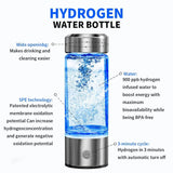 Hydrogen Rich Water Bottle, 3 Min Quick Electrolysis Portable Hydrogen Water Ionizer Machine, Water Glass Health Cup for Office Travel & Daily Drinking - Imported from UK