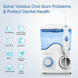 TUREWELL Water Dental Flosser for Teeth/Braces with 8 Water Jet Tips, 10 Pressure Levels, 600ML Electric Water Dental Oral Irrigator - Imported from UK