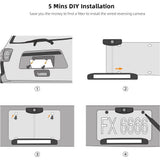 AUTO-VOX Solar Powered Wireless Reversing Camera for Car, 5Mins DIY Installation, Wireless Back Up Camera System with Digital Signal, License Plate Rearview Camera with 5" Monitor for Trucks/Trailer/RV - Imported from UK