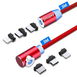 Drtopey USB Magnetic Charging Cable [2Pack 3ft] 3-in-1 Nylon Braided Magnetic Phone Charger Compatible with Micro USB /Type C / 8-Pin Device - Imported from UK