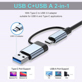 7-in-1 USB C Hub High Speed USB3.0 Ports + 4 USB2.0 Ports USB-C Charging Ports Data Transfer Aluminum Alloy Finish - Imported from UK