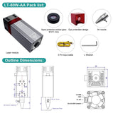 LASER TREE 80W-24V Laser Module with Air Assist 20W 40W Laser Head 450nm Blue Light TTL Smarter Tool for Laser Engraver Wood Cutting - Imported from UK