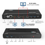 WAVLINK USB 3.0 / USB C Dual 4K Display Docking Station with DisplayPort & HDMI, Support 65W Power Charge - Imported from UK