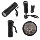 UV Torch Light, 9 LED 395nm Ultraviolet Flashlight, Handy Powerful UV Torch Light Essential for Home & Professional Use - Imported from UK