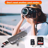 TSUPY 11-in-1 USB C Hub, Fabric Design Dual Display USB C Adapter, USB C to 4K HDMI,  VGA, Ethernet, PD USB C to USB C, 3 USB, SD Micro SD Card Reader, 3.5mm Jack Docking Station for MacBook Pro etc - Imported from UK