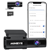 MINIEYE C2L Dash Cam Front & Rear 4K+1080P Car Dash Cam, 2K with ADAS Alert, Wireless Car Camera Dash Cam with 170° Wide Angle, Built-in GPS, Night Vision, Loop Recording, Parking Monitor, APP OTA Update, 64GB Card Include - Imported from UK