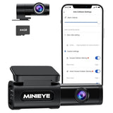 MINIEYE C2L Dash Cam Front & Rear 4K+1080P Car Dash Cam, 2K with ADAS Alert, Wireless Car Camera Dash Cam with 170° Wide Angle, Built-in GPS, Night Vision, Loop Recording, Parking Monitor, APP OTA Update, 64GB Card Include - Imported from UK