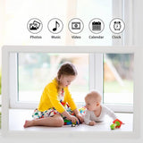 Digital Photo Frame with Remote Control 17" Full HD 1080P Electronic Album with TFT LED Display Support USB SD Card Slot Built in Stereo Speaker  - Imported from UK