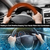 RAYHONG 12V Heated Steering Wheel Cover for Winter, Hand Warming Steering Wheel Protector, Heats up Quickly for Car Truck Van SUV - Imported from UK