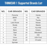 Digital table titled 'THINKCAR 1 Supported Brands List