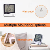 Temperature Humidity Meter with Alarm Clock, HTC-1 Large Screen Digital Thermo Hygrometer (Amazon Container Product as it is, No Warranty, No Guarantee, No Return, No Exchange) - Imported from UK
