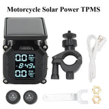 Solar Power Wireless TPMS Motorcycle Tire Pressure Monitoring System, Digital Display with 2 Wheel Sensors for Motorcycle - Imported from UK