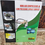 Mini Air Compressor & Low Pressure Spray Gun Kit - Imported from UK