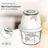 USB Mini Food Processor, 304 Stainless Steel 350ml Generation II Portable Handheld Rechargeable Food Chopper & Processor Spice Slicer - Imported from UK