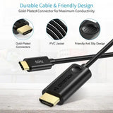 CHOETECH USB C to HDMI Cable (10ft/3m), Type C (Thunderbolt 3) to HDMI 4K/30Hz Cable, Compatible with iPad Pro, MacBook Pro, iMac, MacBook, ChromeBook, Galaxy, Dell XPS, etc - Imported from UK