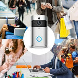 Video Doorbell Camera with 2.4G Wi-Fi Connection, Wide Angle, Night Vision, Real-Time Notification, Two-Way Audio, Motion Detection - Imported from UK