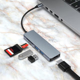 Ankeer TC18 5 in 1 Multifunctional USB Type C Hub Adapter, USB C to 2x USB 3.0, TF/SD Card Reader HD Converter - Imported from UK