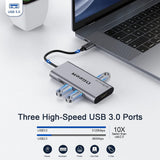 QGeeM 7-in-1 USB C Hub USB Type C to HDMI Adapter with 100W Power Delivery, 3x USB 3.0, SD/TF Card Reader - Imported from UK