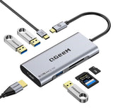 QGeeM 7-in-1 USB C Hub USB Type C to HDMI Adapter with 100W Power Delivery, 3x USB 3.0, SD/TF Card Reader - Imported from UK