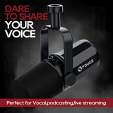 FDUCE SL40 Vocal Dynamic Podcast Microphone for Gaming, Live Streaming & Recording, Built-in Headphone Output LED Mute Button All Metal USB/XLR Cardioid Mic Voice-Isolating Technology - Imported from UK