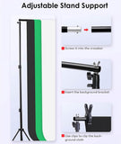 ESDDI Photography Lighting Kit, Adjustable 2.6Mx3M Background Support System with 3 Color Backdrop Fabric Photo Studio Softbox Sets, 5x 85W Bulb, 2x Umbrellas Light Stand & Carrying Bag - Imported from UK