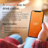 Ember Temperature Control Smart Mug 2, Rose Gold App-Controlled & Rechargeable Heated Coffee / Tea Mug with Intelligent LED Display, 1.5-hr Battery Life 295ml / 10oz - Imported from UK