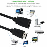 HDMI Cable 16cm High Speed Male to Female Extension Cable Gold Plated HDMI Extender - Imported from UK