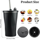 Vacuum Insulated Stainless Steel Cup 600ml Insulated Tumbler with Straw & Lid Leak Proof Double Wall Insulated Cup for Iced Coffee, Tea, Water, BPA Free - Imported from UK