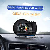 OBD2+GPS Smart Gauge, AP-6 Car HUD Head Up Display, High Definition Speedometer Car Diagnostic Tool Overspeed Fault Alarm for All Vehicles - Imported from UK