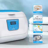 MTM 600ml Ultrasonic Cleaner, 43000Hz Ultrasonic Stainless Steel Tank with 5 Time Settings for Cleaning Jewelry Glasses Watches Dentures Coins CDs & More - Imported from UK