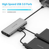 LENTION USB-C 6-in-1 Multiport Hub with 4K HDMI, SD Card Reader, 2x USB 3.0, Type C Charging Ethernet Adapter - Imported from UK