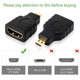 Micro HDMI Adapter HDMI Female (Type-A) to Micro HDMI Male (Type-D) Gold Plated Connector Converter Adapter - Imported from UK