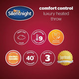 Silentnight Comfort Control Heated Throw Blanket, Luxury Fleece Electric Heated Over-Blanket with 9 Heat Settings, Fast Heat-up & Safety Shut Off, Machine Washable, 120x160cm - Imported from UK