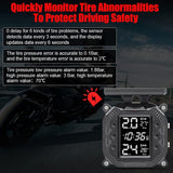 Solar Power Wireless TPMS Motorcycle Tire Pressure Monitoring System, Digital Display with 2 Wheel Sensors for Motorcycle - Imported from UK