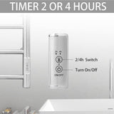 EASYHOME 4 Bars Towel Warmer, Premium Stainless Steel Wall Mounted Heated Towel Rail with Built-in Timer for Bathroom - Imported from UK