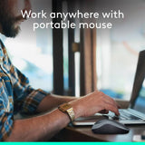 Laptop with a portable Logitech mouse