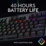 Logitech G G915 LIGHTSPEED TKL Tactile Wireless RGB Mechanical Gaming Keyboard with Low Profile GL-Tactile Key Switches LIGHTSYNC RGB Ultra Thin Design, Carbon Tactile - Imported from UK