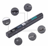 iSCAN 900DPI A4 Document Portable Scanner, Handheld for Business, Photo, Picture, Receipts, Books, JPG/PDF Format Selection, Micro SD Card Hand Scanner - Imported from UK