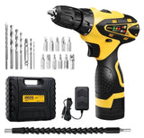 URCERI Brand New Cordless Electric Drill Driver Kit 16.8V 2000mAh Lithium-ion Battery 18+1 Keyless Clutch 2-Speed Driver with Built-in Front LED 16pcs Bits Magnetic Tip Holder & Flexible Shaft - Imported from UK