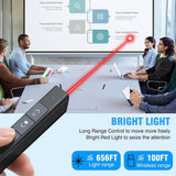 Wireless Presenter for PowerPoint Presentations 2.4GHz PPT Clicker with Red Light Pointer for Mac Laptop Computer - Imported from UK